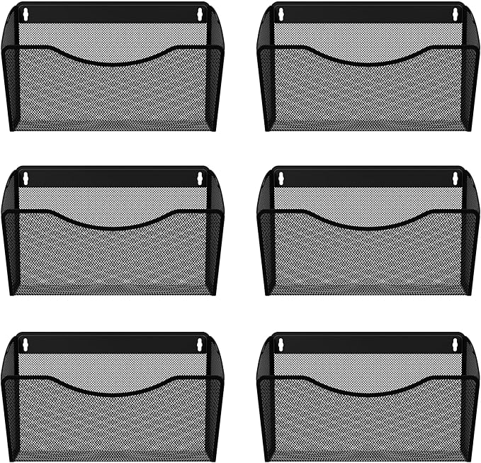 EasyPAG 6 Single Pocket Wall File Organizer, Mesh Hanging File Folder Organizer by EasyPAG