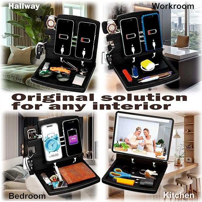 MED Wood Phone Docking Station – Nightstand Desk Organizer - Image 4