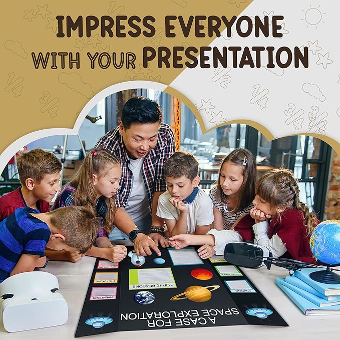 White Trifold Presentation Board 36" x 48" Self-Adhesive Science Subtitles - Image 5