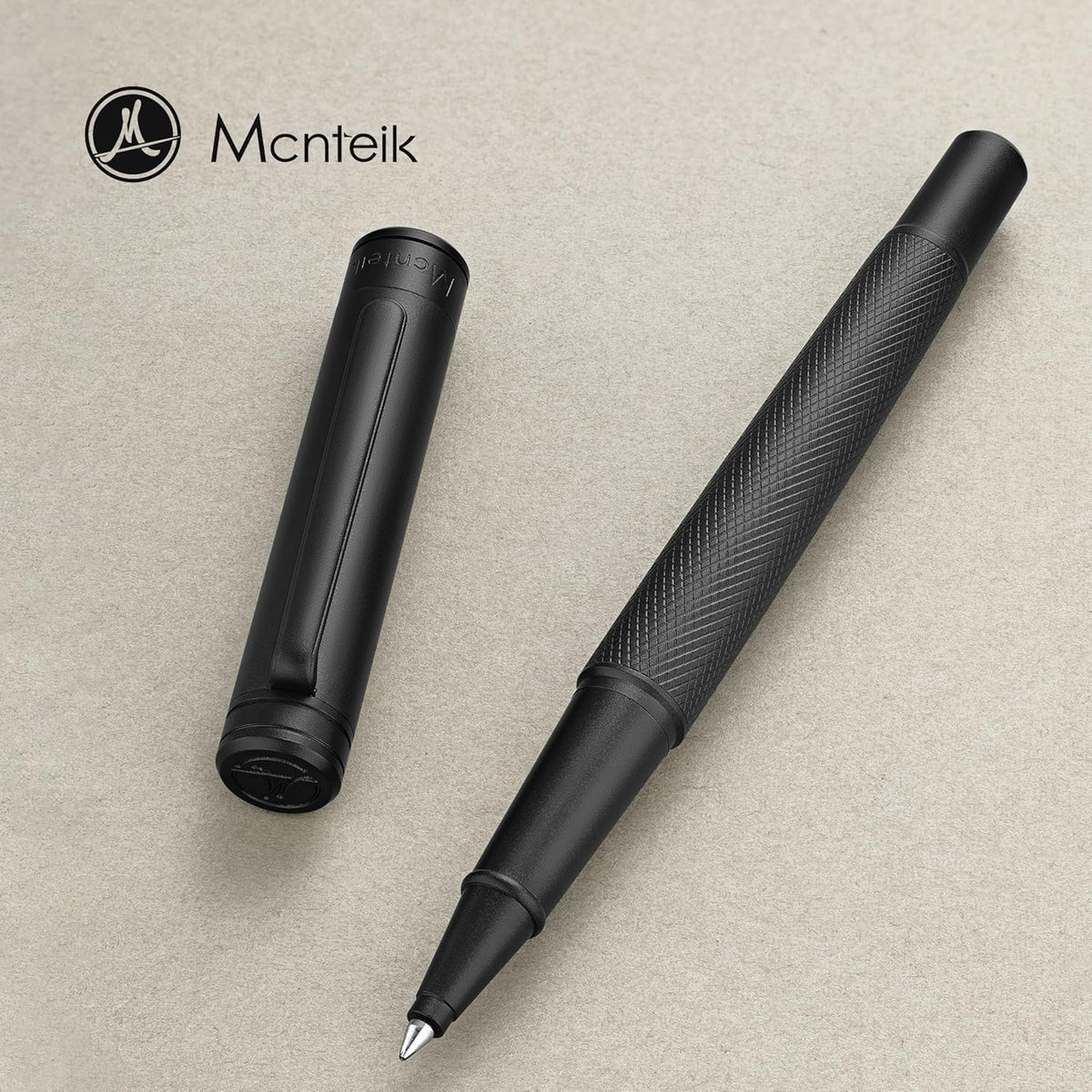 MCNTEIK Personalized Matte Black Forest Rollerball Pen,Schmidt Black Refill
