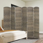 HOMCOM 6 Panel Room Divider, Hand-Woven Freestanding Wall Partition - Image 8