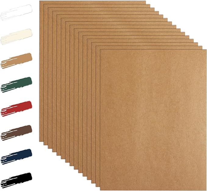 28 Sheets Brown Cardstock 8.5 x 11 Printer Paper, 92lb Heavyweight Thank You by Guakicae