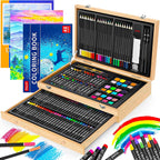 ibayam 150-pack art supplies, deluxe wooden art set, main product view