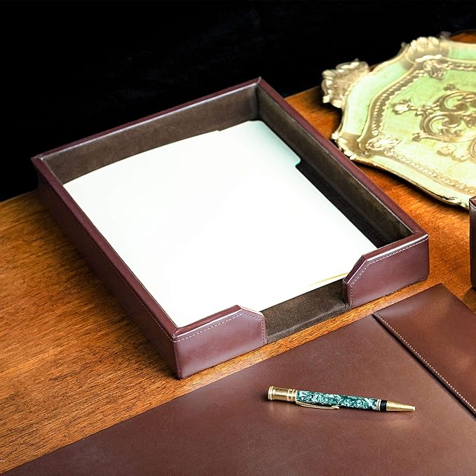 DACASSO Bonded Leather Desktop Letter Tray - Image 9