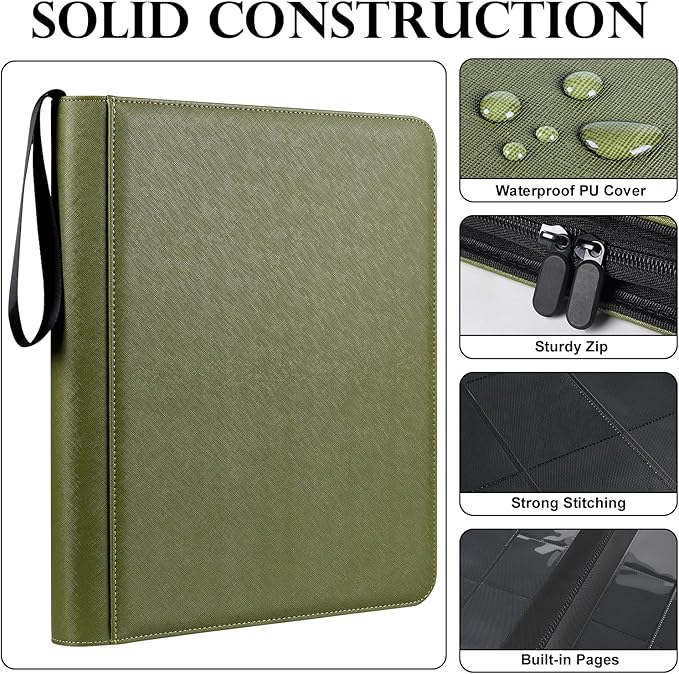 GEAoffice Side Loading 9 Pockets Top Loader Binder Holds 324 Cards, Waterproof - Image 3