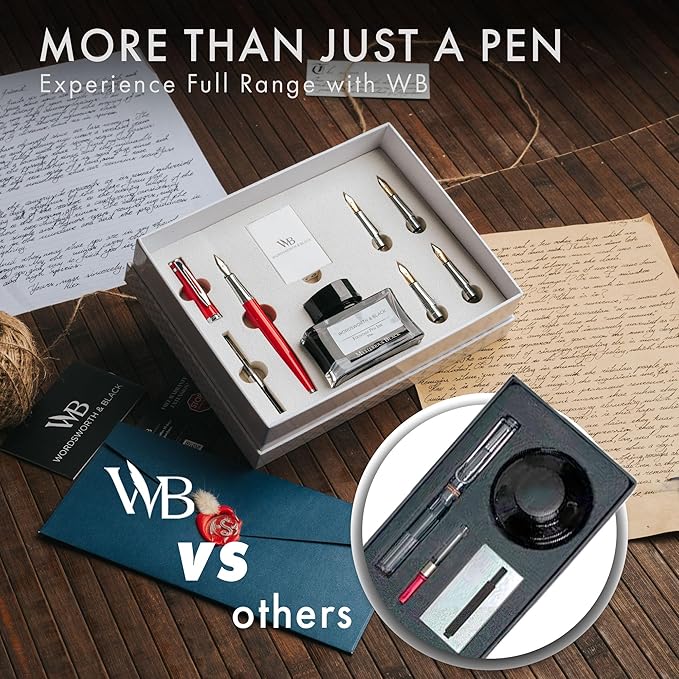 Wordsworth & Black Fountain Pen Gift Set, Includes Bottle, 6 Cartridges Refill - Image 6