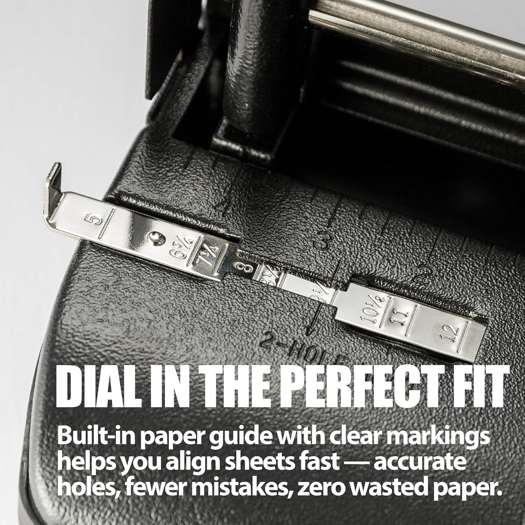 officemate 3 hole punch - 32 sheet capacity, front angle view
