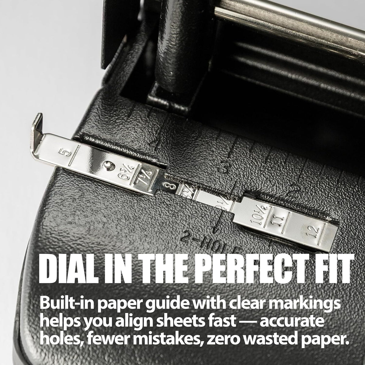 officemate 3 hole punch - 32 sheet capacity, front angle view
