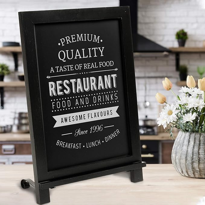 HBCY Creations Rustic Black Wooden Tabletop Chalkboard - Image 6