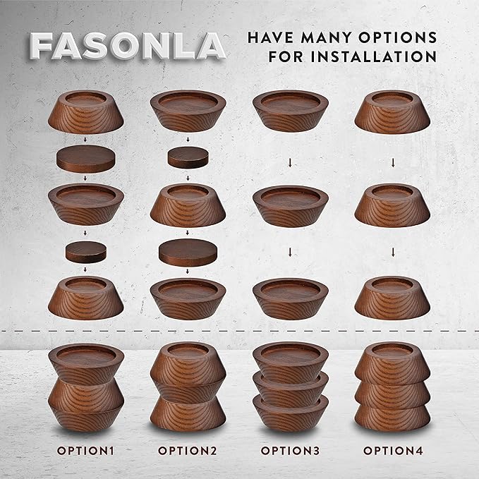 FASONLA Bed Risers, Furniture Risers Can be Adjusted to 2'' 3''or 4'', Lifts - Image 4