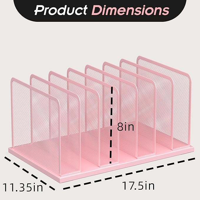 Kuntine.B Desk File Organizer Upright Mesh Desktop Organizer File Sorter Office - Image 2