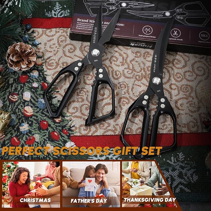 HUUSK Kitchen Scissors Set Black - Image 7