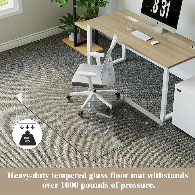 Koonmi Tempered Glass Chair Mat - Image 5