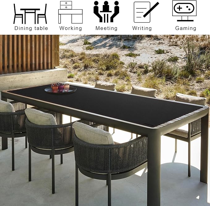 ZORESYN PU Leather Desk Mat Waterproof Anti-Oil Dining Table mat - Image 3