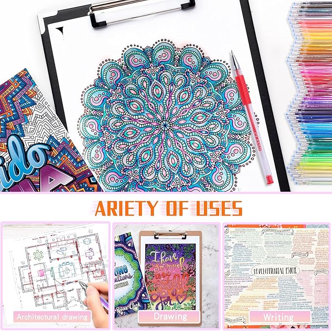 ZSCM 200 Colors Gel Pen Ink Refills, Glitter Neon Gel Ink Pens Refills Replace - Image 4