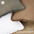 Foindtower Set of 2 Decorative Linen Fringe Throw Pillow Covers Cozy Boho - Image 4