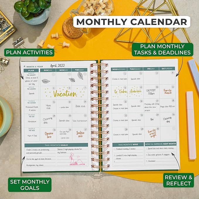 Clever Fox Planner 2nd Edition Spiral – Colorful Weekly & Monthly Goal Planner - Image 4