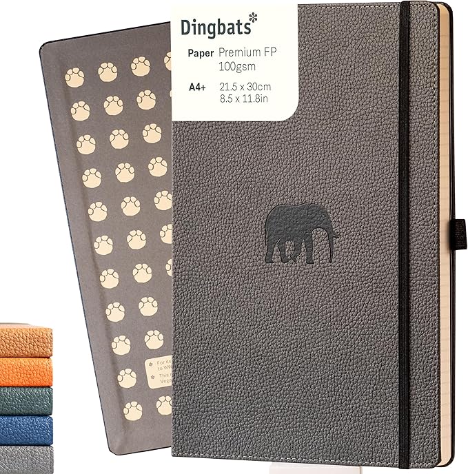 Dingbats* - Wildlife Plain Extra Large A4 Notebook - PU Leather Hardcover by DingbatsNotebooks