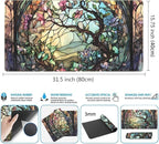 Stained Glass Tree Desk Mat Cartoon Tree Gaming Mouse Pad Large XXL Extended - Image 3