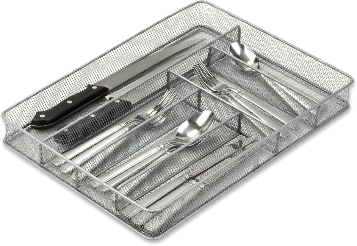 YBM Home Metal Silverware Organizer for In-Drawer Cutlery Storage, 6 Compartm...