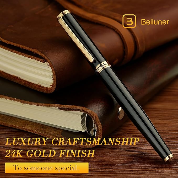 BEILUNER Black Fountain Pen, Stunning Luxury Pens - Image 3