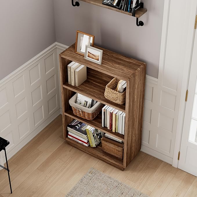 ChooChoo 3-Tier Bookcase, Wooden Bookshelf, Farmhouse Bookshelf - Image 5