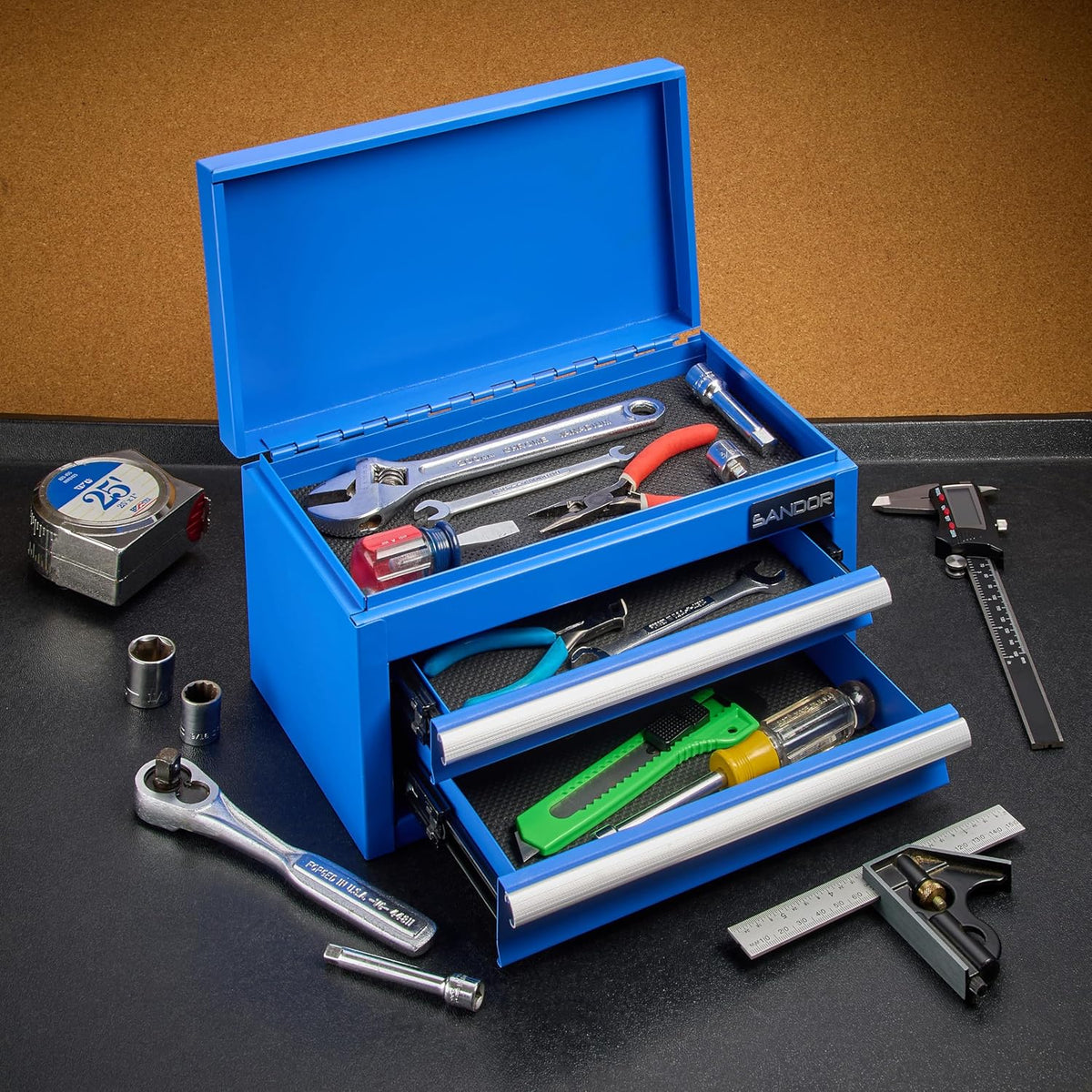mini tool box - metal tool chest with showing dimensions
