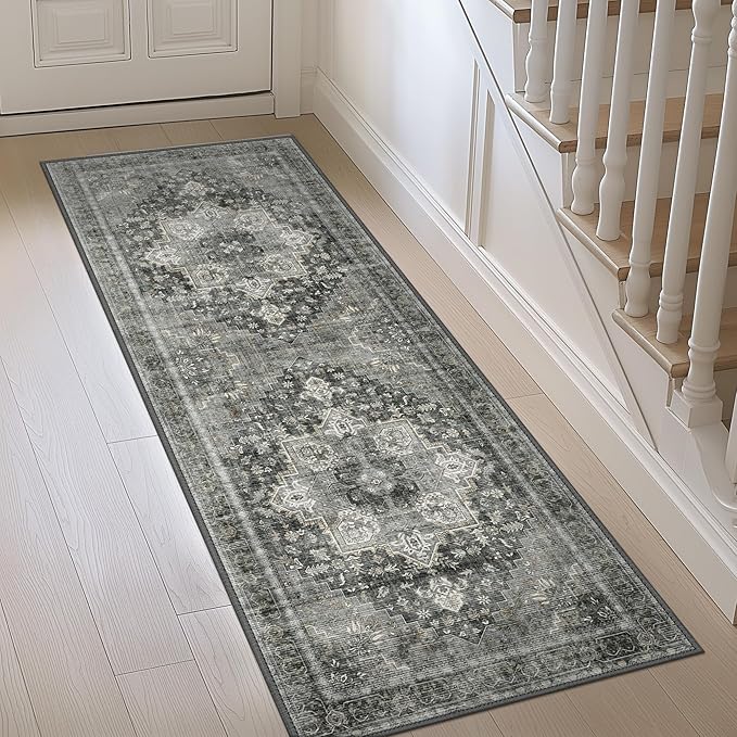 GENIMO 2x6 Runner Rugs for Hallway, Machine Washable Non Slip Vintage Rugs - Image 3