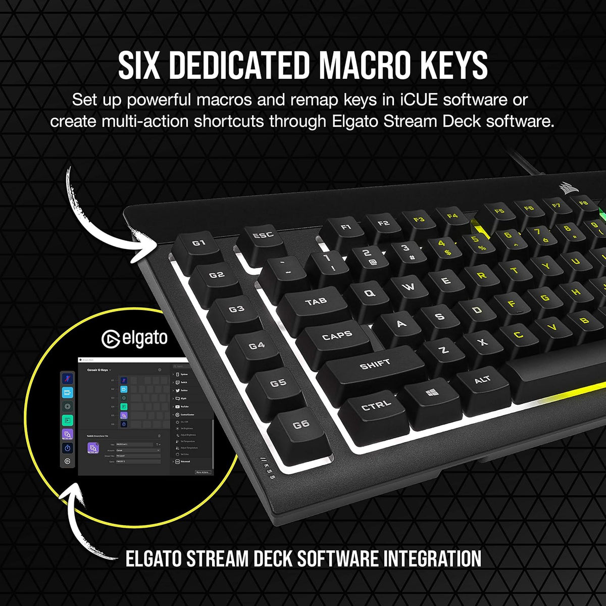 Corsair K55 RGB PRO Membrane Wired Gaming Keyboard – Black
