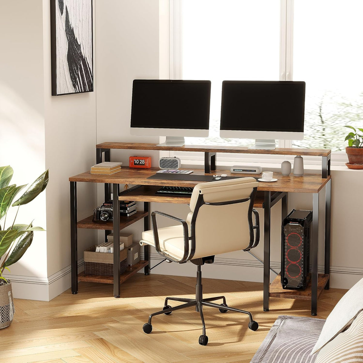 VERMESS 48Inch Computer Desk, Home Office Desks with Keyboard Tray, Gaming De...