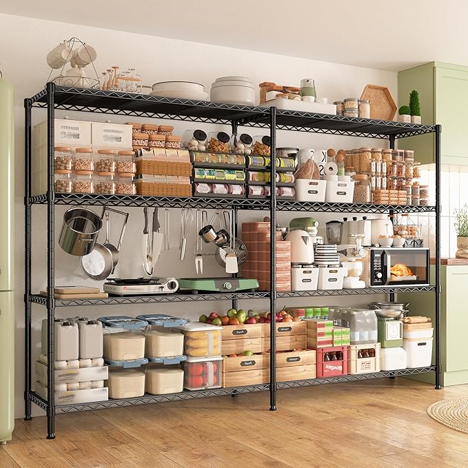REIBII 69.8" W Storage Shelves 1250LBS Wire Shelving Unit 4 Tier Metal Shelving - Image 2