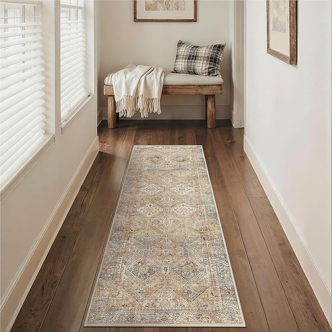 GENIMO Runner Rug 2x7 Non Slip Machine Washable Hallway Runner Vintage Rug - Image 8