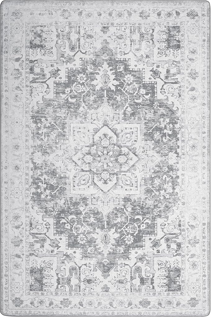 GENIMO 8x10 Area Rugs for Living Room, Machine Washable Vintage Non Slip Rugs - Image 6