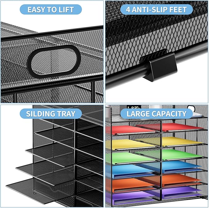 Marbrasse Desktop Literature Organizer, Mesh Paper Organizer, Desk Organizers - Image 3