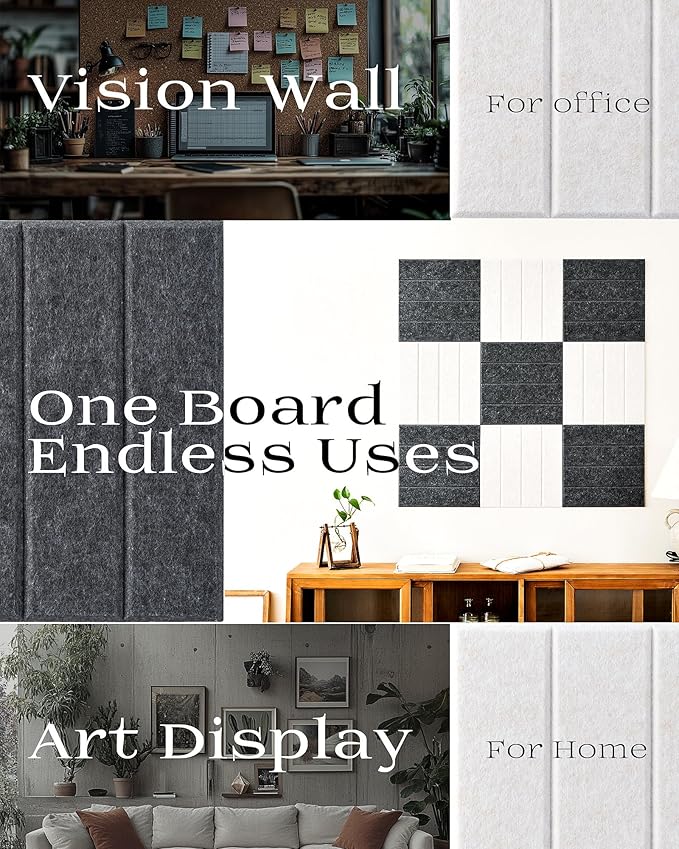 Felt Bulletin Board Wall Tiles, Modular Acoustic Panels - Image 4