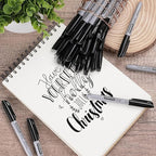 WOSWEL Permanent Markers Bulk, Ultra Fine Point, 48 Pack Black Permanent Marker - Image 3