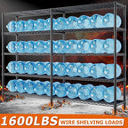 REIBII 1600LBS Storage Shelves 69.8''W Metal Shelving 5 Tier Wire Shelving Unit - Image 3