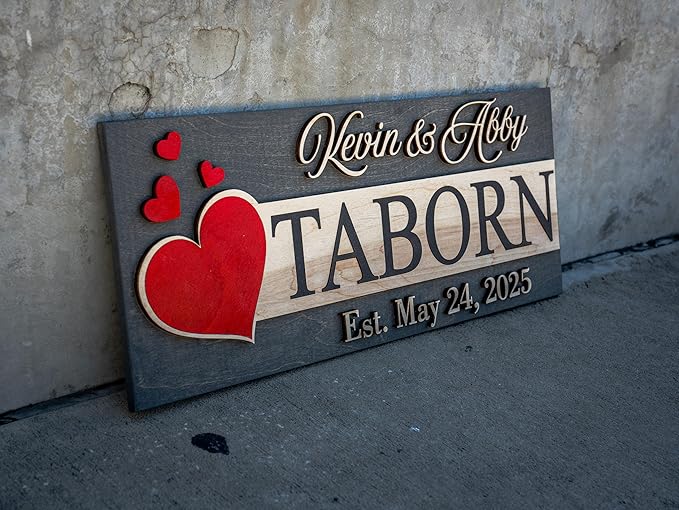 Custom Family Name Sign | Personalized Wooden Wedding Gift | Rustic Last Name - Image 5
