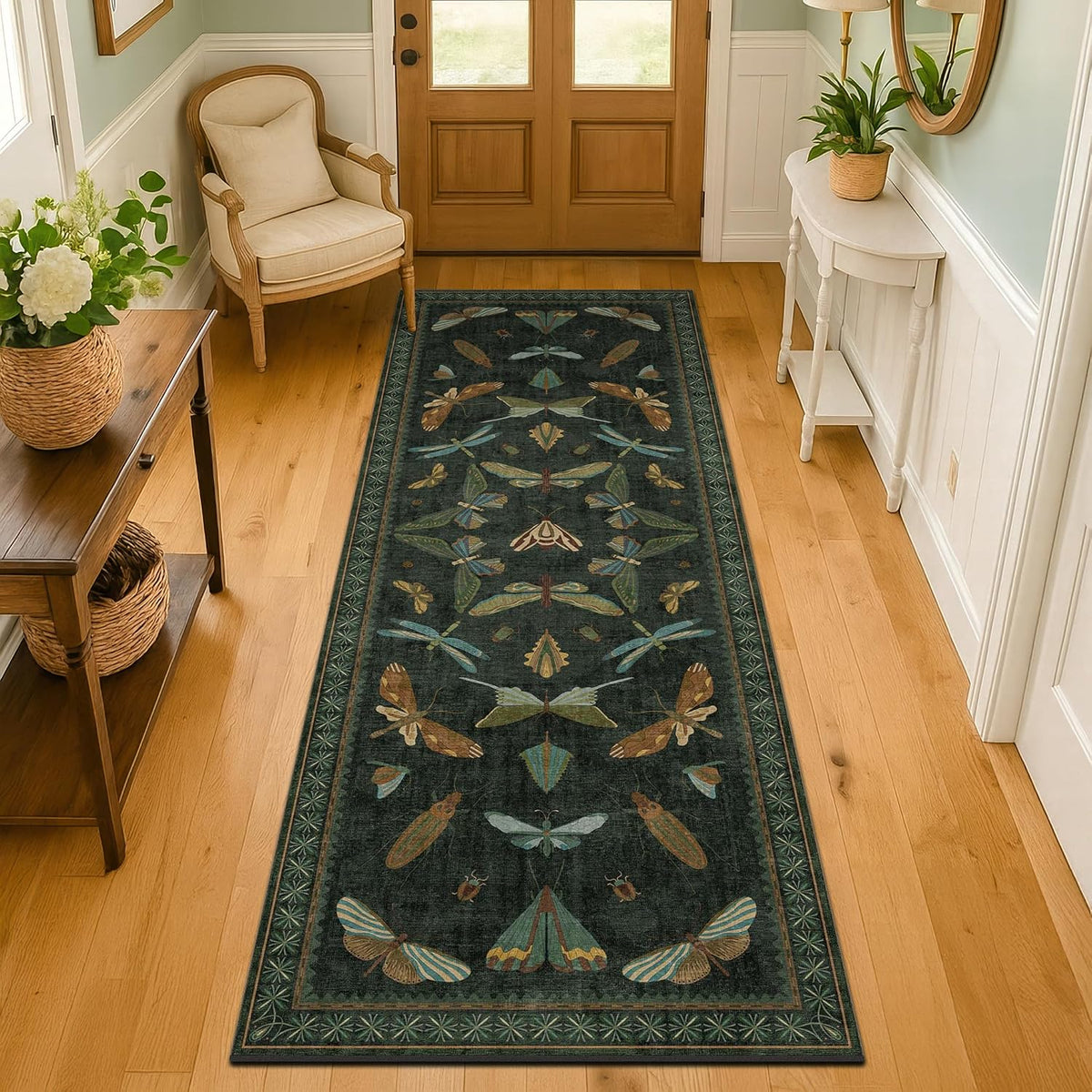 hazo haus washable insect 2x6 runner rug for, main product view