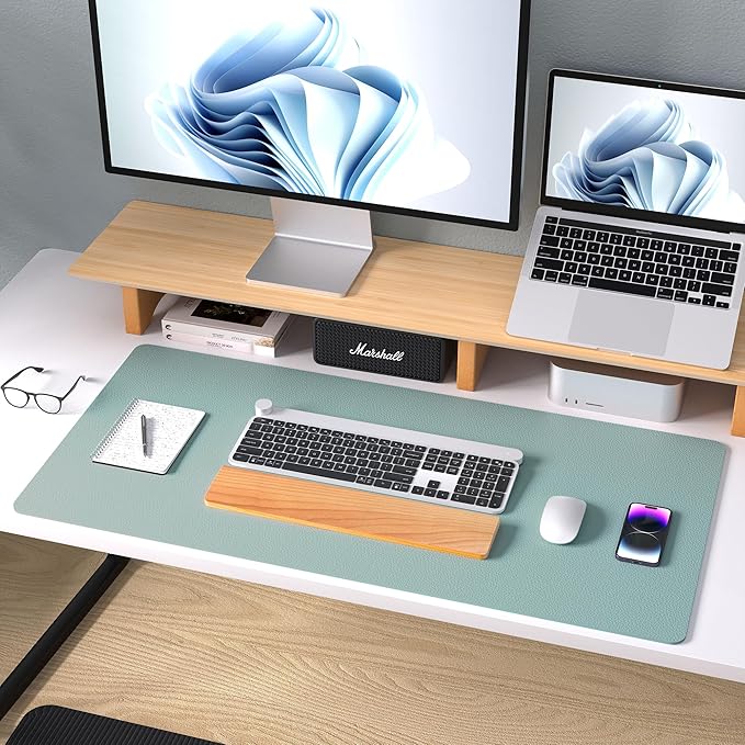 Aothia Leather Desk Pad Protector, Mouse Pad, Office Desk Mat, Non-Slip PU - Image 8