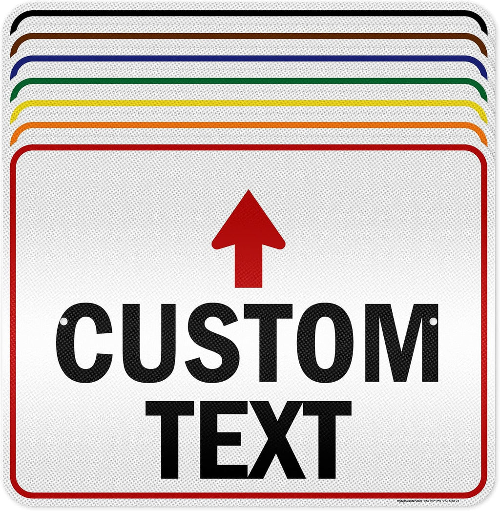Custom Arrow Directional Sign, 18x24 Inches, 3M EGP Reflective, Rust Free .080