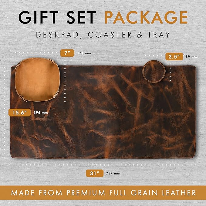 Leather Desk Pad Real Leather Desk Mat Desk Cover Desk Blotter Desk Protector - Image 2