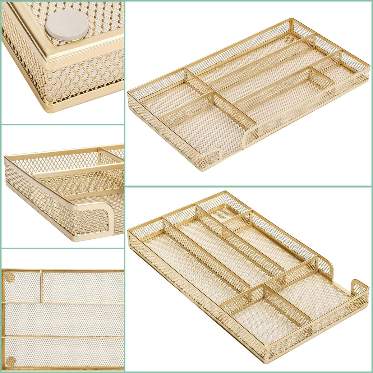 Annova Desk Drawer Organizer Tray for Office Organization - Metal Mesh - Stor...