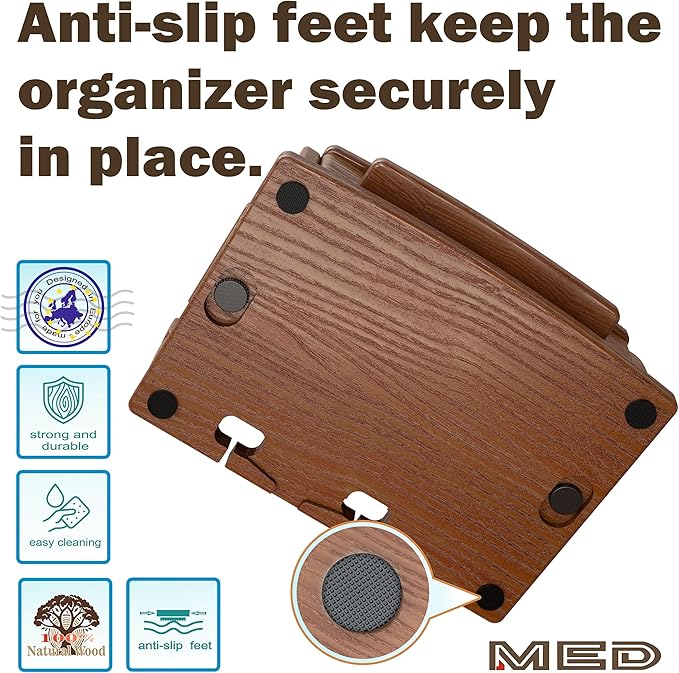 MED Wood Phone Docking Station – Nightstand Desk Organizer - Image 8