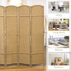 HOMCOM Room Divider, 4 Panel Folding Privacy Screen, 5.6' Tall Freestanding - Image 6