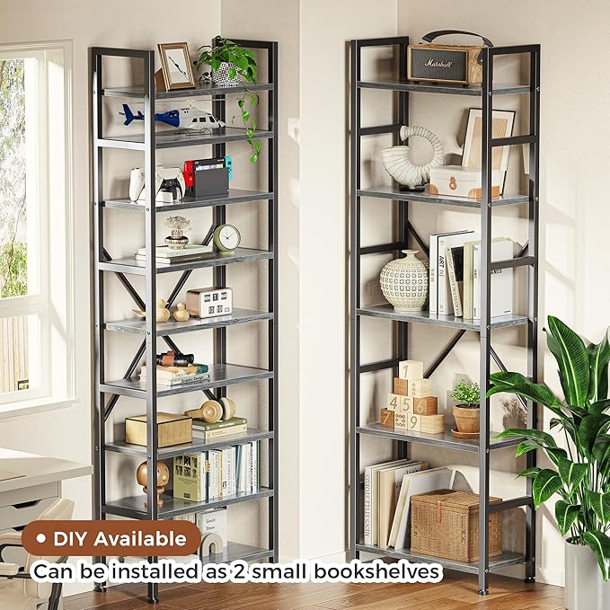 SUPERJARE Triple 5 Tier Bookshelf, Bookcase - Image 4