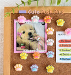 30 pcs Cat Paw Push Pins, Cute Animal Decorative Thumbtacks, Cartoon Drawing - Image 2