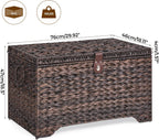 165l handwoven wicker storage basket with lid, large on a desk or shelf