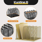 Kuntine.B Desk File Organizer Upright Mesh Desktop Organizer File Sorter Office - Image 4
