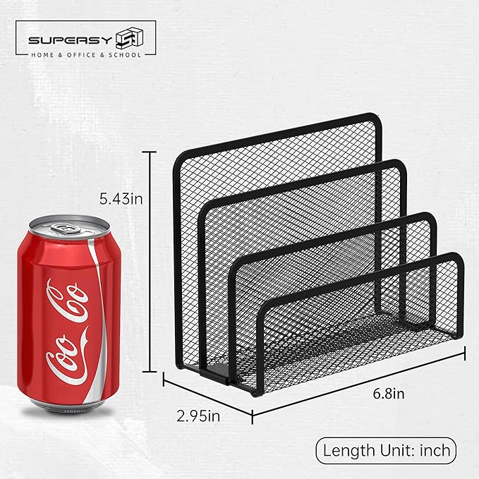 SUPEASY Mail Organizer for Desk, Mesh Metal Mail Holder Countertop - Image 3